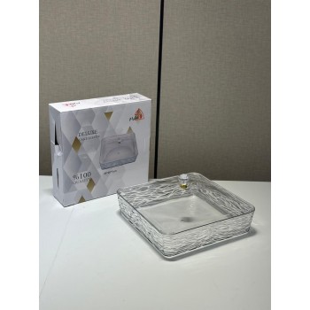 صينية تقديم اكريليك شفاف مربع 28×28×7سم 