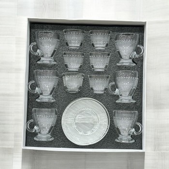 طقم كاسات وفناجين مع الصحن 18قطعه