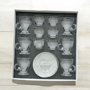 طقم كاسات وفناجين مع الصحن 18قطعه