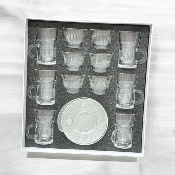 طقم كاسات وفناجين مع الصحن 18قطعه