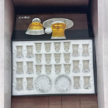 طقم كاسات وفناجين مع الصحن زجاج   36قطعه 