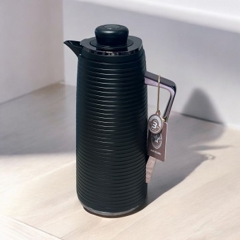 ترمس شاي اسود بمقبض اسود - 1 لتر -