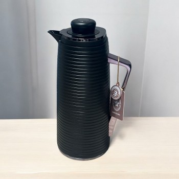 ترمس شاي اسود بمقبض اسود - 1 لتر -