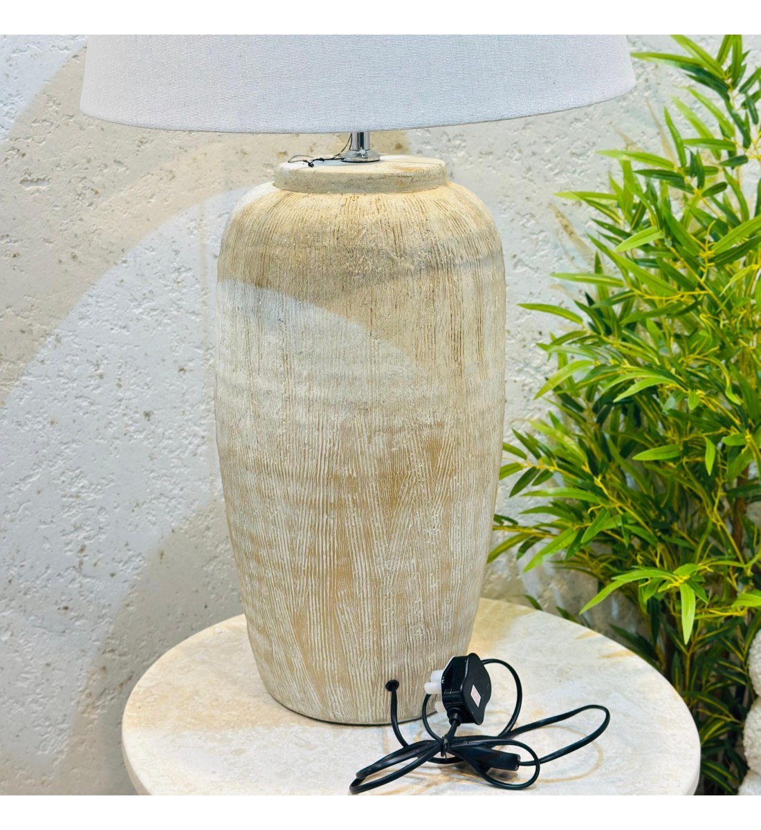 Polyresin Ceramic Table Lamp - Caillos - 80x34x34cm