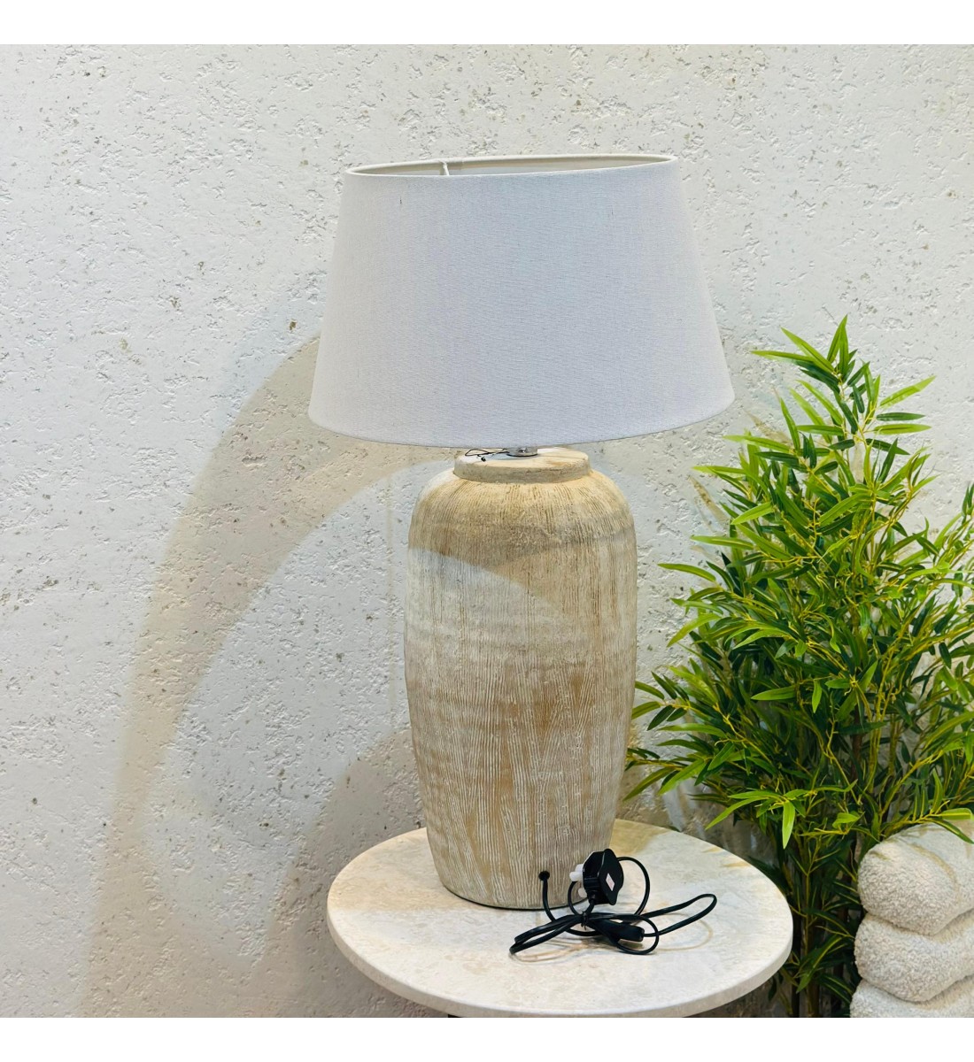 Polyresin Ceramic Table Lamp - Caillos - 80x34x34cm