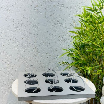 لعبة تيك تاك تو ديكور من الخشب ملبس جلد -40×40×10سم 