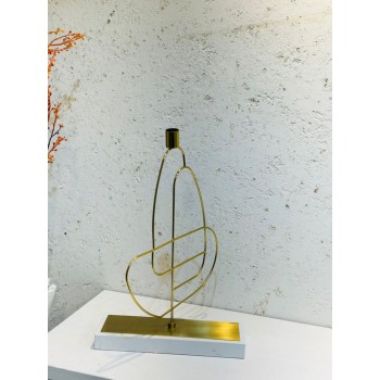 شمعدان بتصميم عصري حديد قاعده رخام 45×30×10سم 