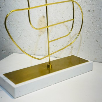 شمعدان بتصميم عصري حديد قاعده رخام 45×30×10سم 