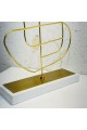 Modern design iron candle holder with marble base 45x30x10cm