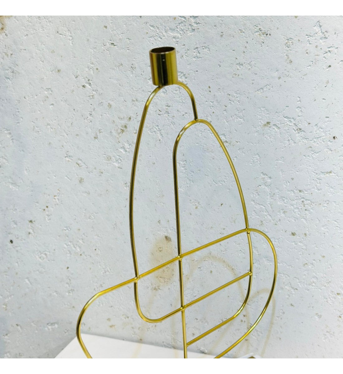 Modern design iron candle holder with marble base 45x30x10cm