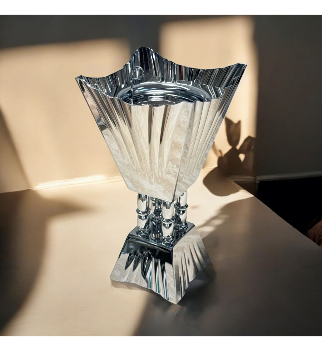 Silver steel incense burner 22x10x10cm
