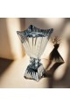 Silver steel incense burner 22x10x10cm
