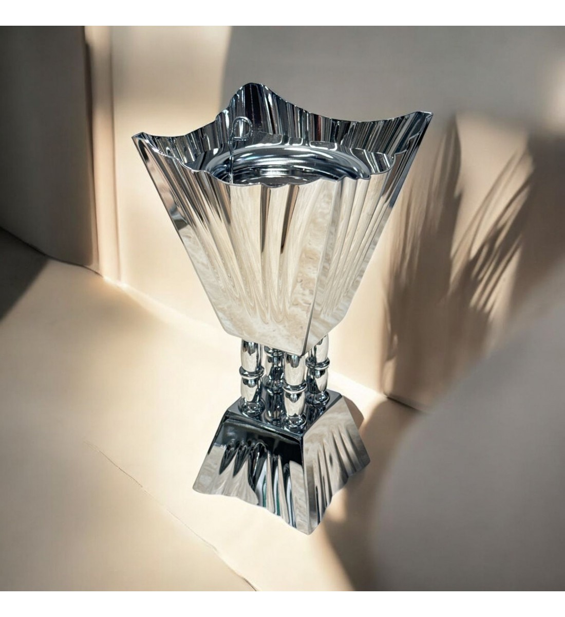 Silver steel incense burner 22x10x10cm