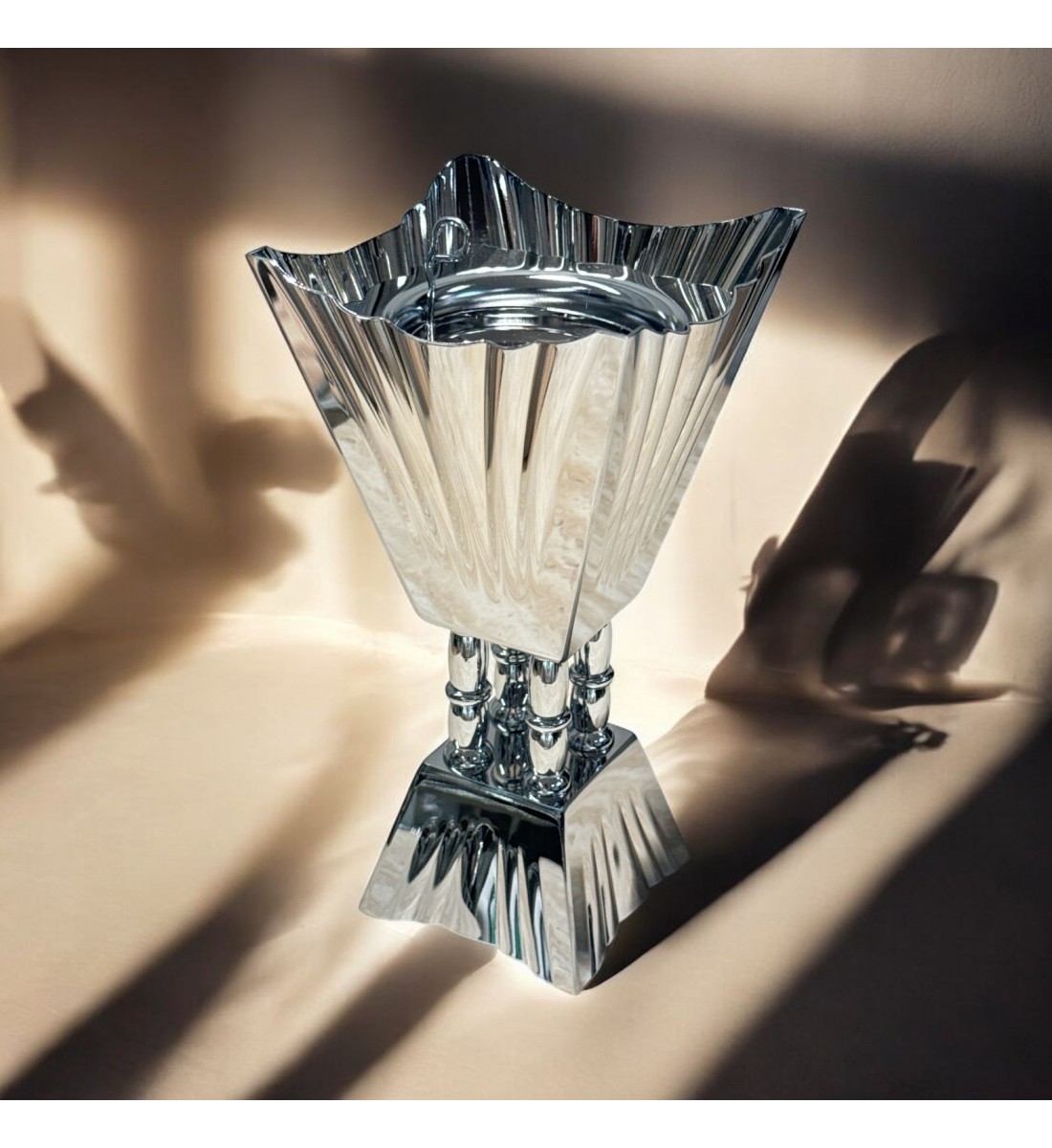 Silver steel incense burner 22x10x10cm