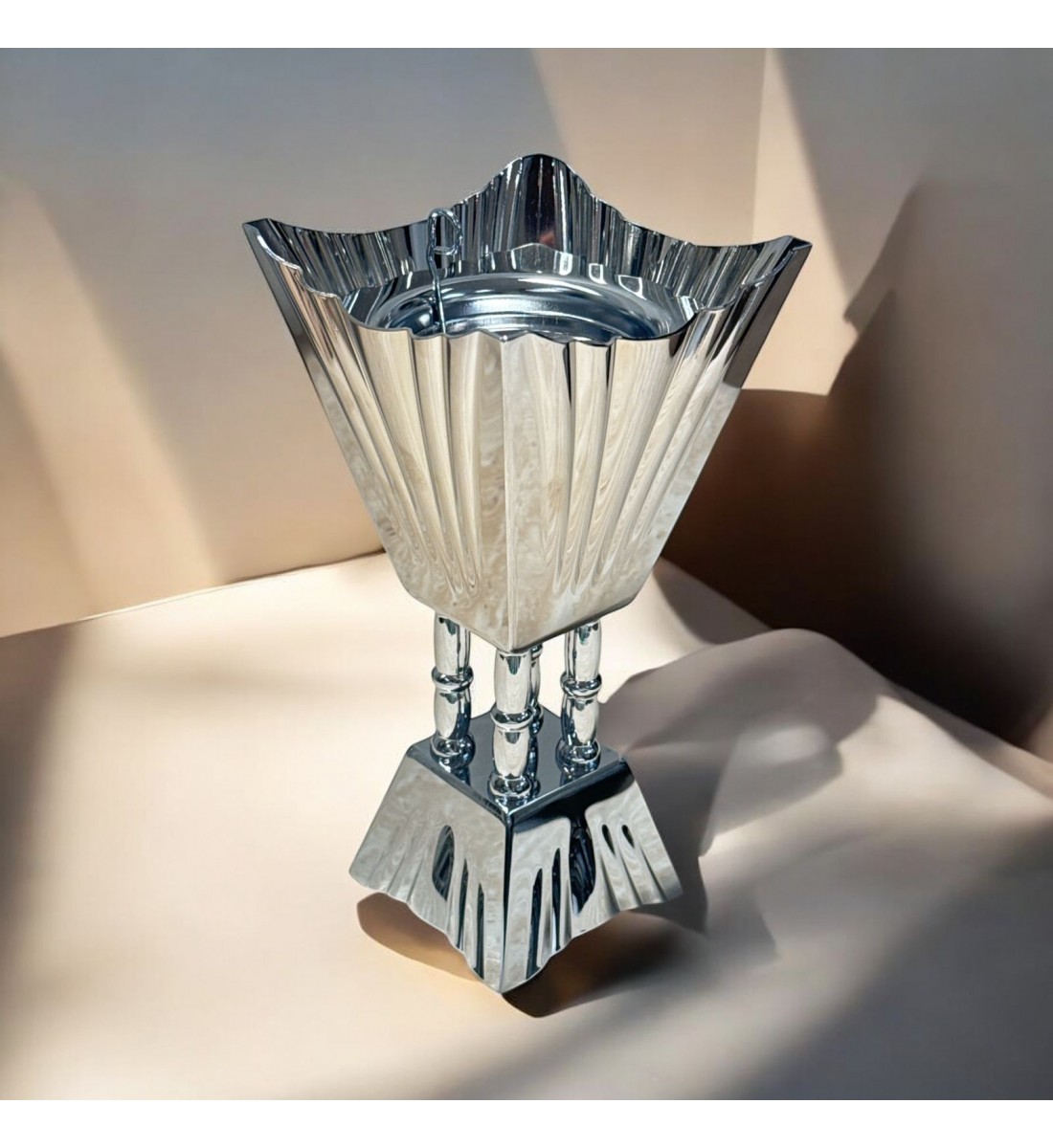 Silver Steel Incense Burner 18x9x9cm