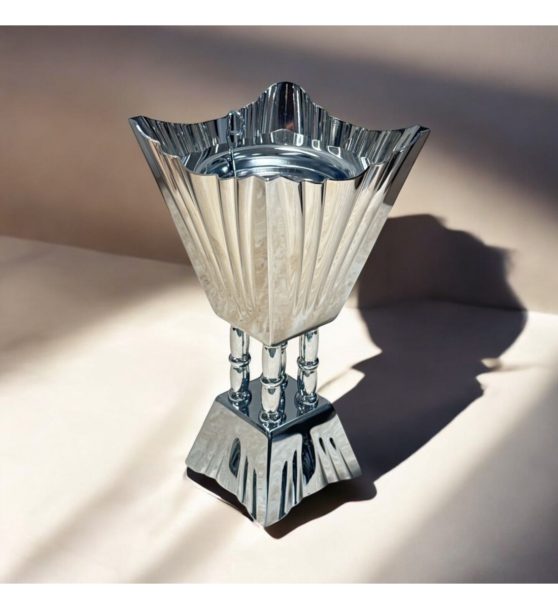 Silver Steel Incense Burner 18x9x9cm