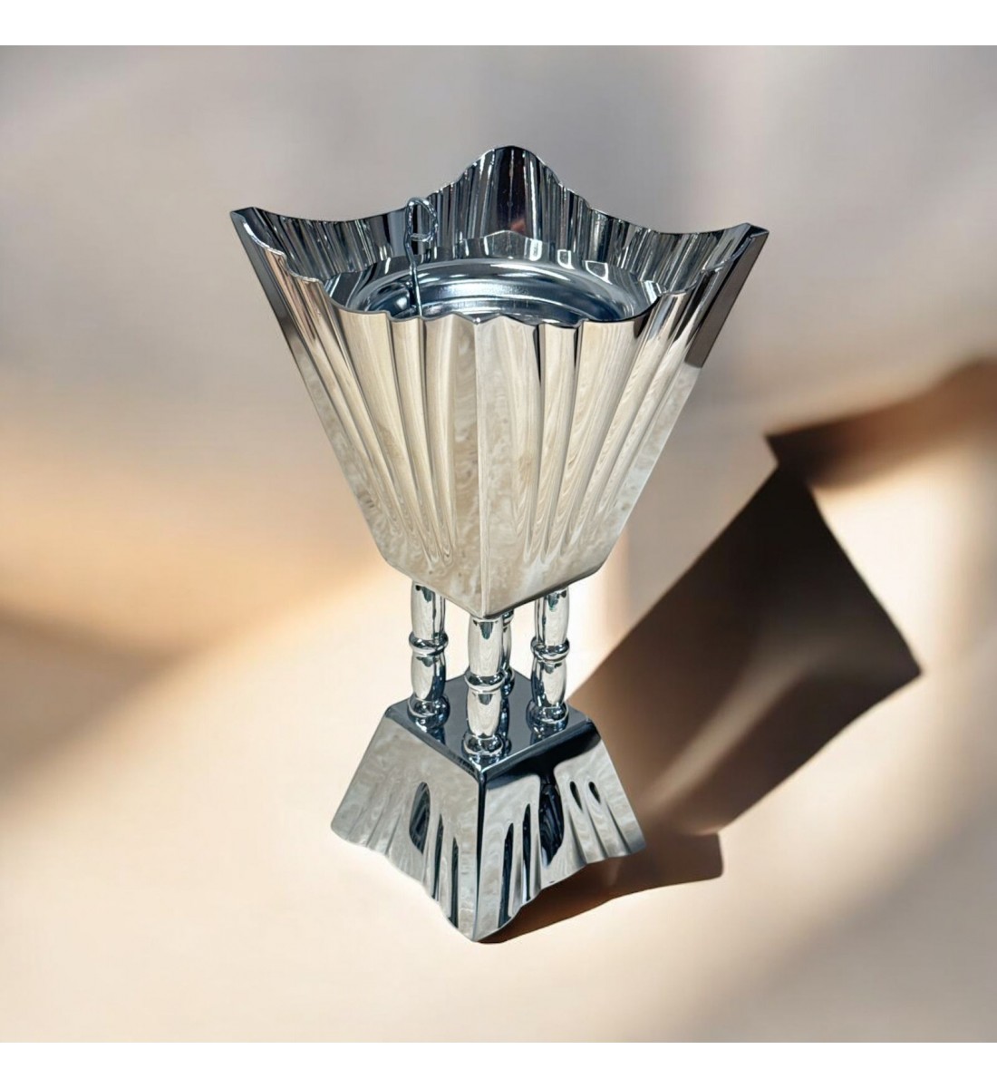 Silver Steel Incense Burner 18x9x9cm