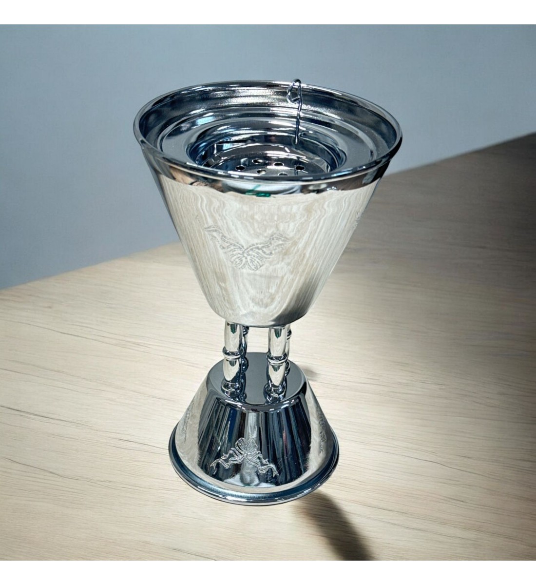 Silver steel incense burner 20x13x13cm