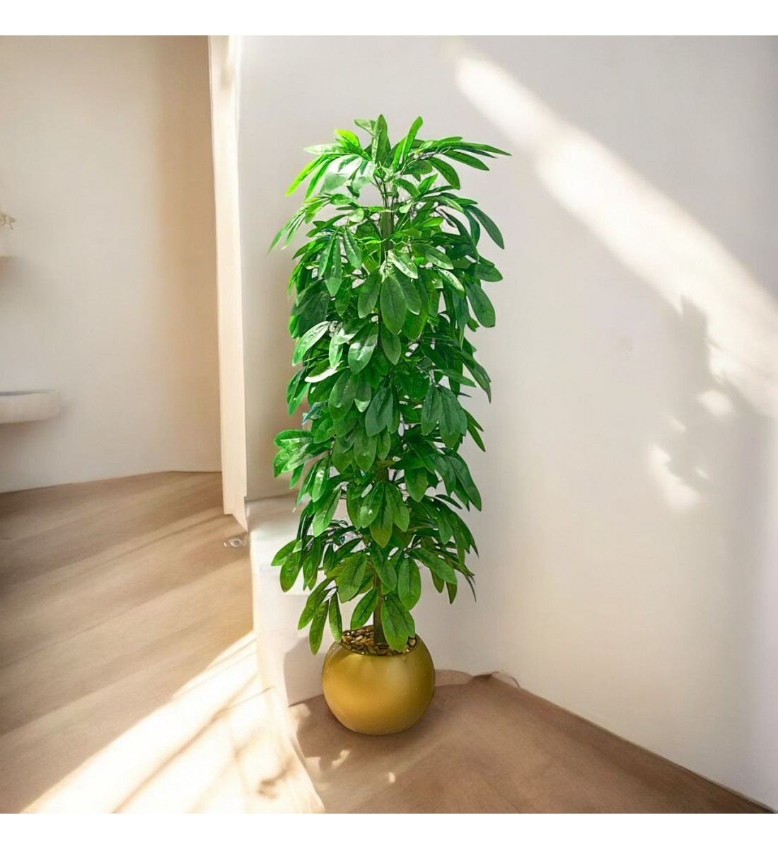 شجر زينة صناعي مع مركن ذهبي 175سم شجر زينة صناعي مع مركن ذهبي 175سم