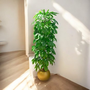 شجر زينة صناعي مع مركن ذهبي 175سم 