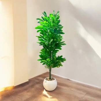شجر زينة صناعي مع مركن ابيض 175سم 