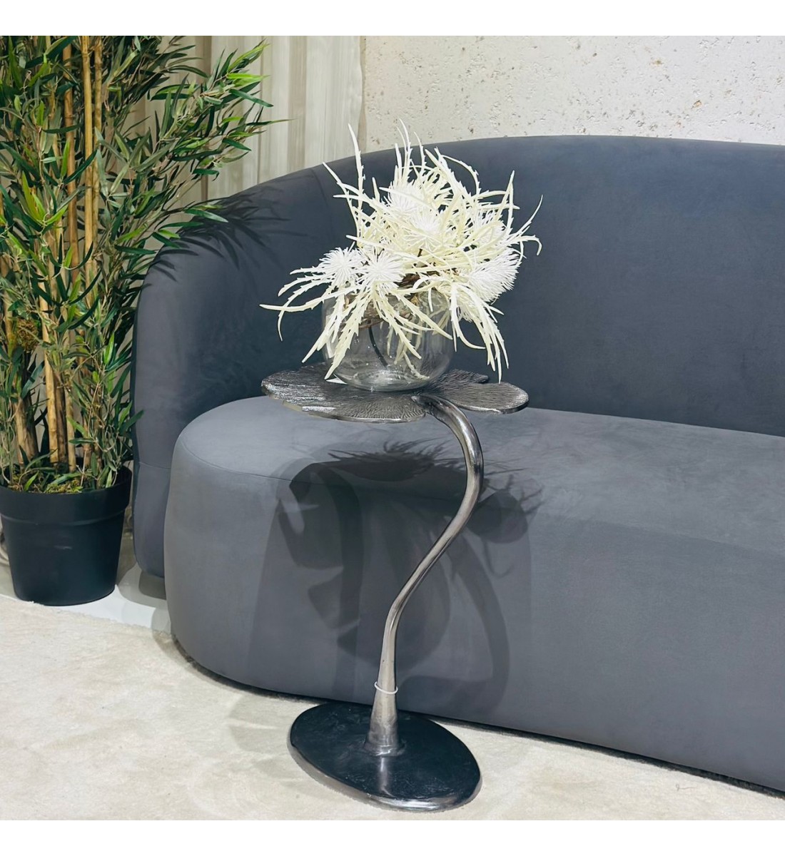 طاولة خدمة ورقة شجرة جامايكا - اسود