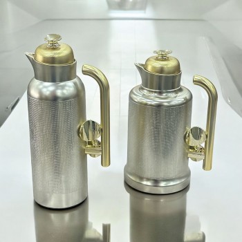 ترمس ساندرا طقم 2 قطع فضي مذهب 