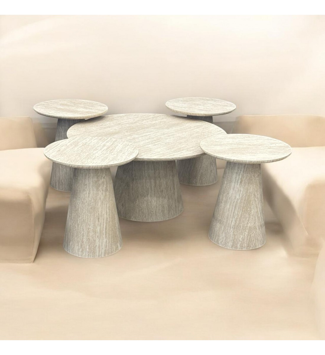 Avondale 5 Piece Marble Top Coffee Table Set