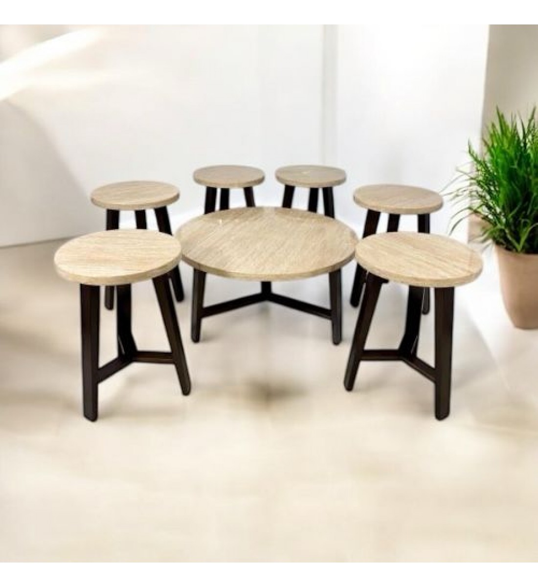 Serving table set with 6 sides
