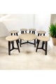 Serving table set with 6 sides