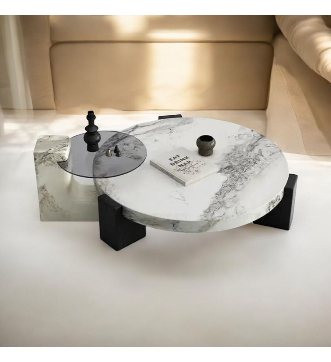 Serving table set with 1sides