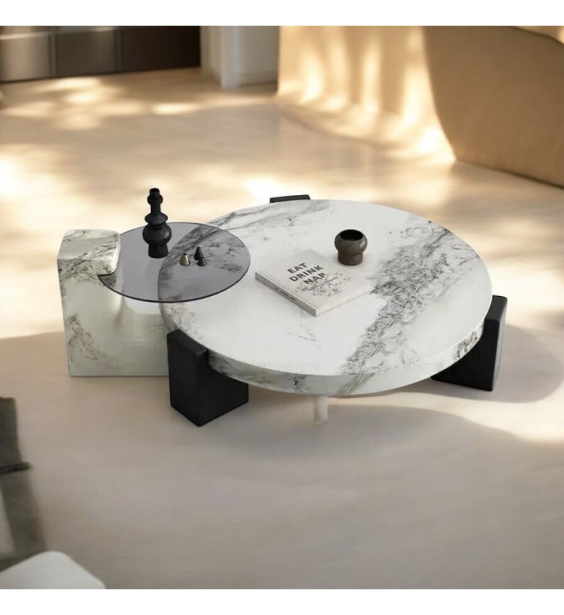 Serving table set with 1sides