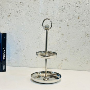 صحن  فولاذي مكون من طابقين  مع كرات من الراتينج30×15×15سم 