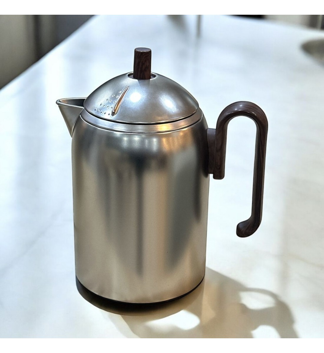 ترمس أليس كلاسيكي فاخر بيد خشب ــ نيكل مطفي بني ــ 0.30 لتر