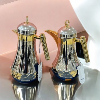 طقم ترمس فضي ذهبي 2قطع 