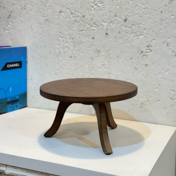 صحن  تقديم دائري خشبي بقاعدة25×25×14سم 