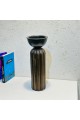 Metal holder with wooden base 38 x 14 x 14 cm