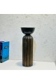Metal holder with wooden base 38 x 14 x 14 cm