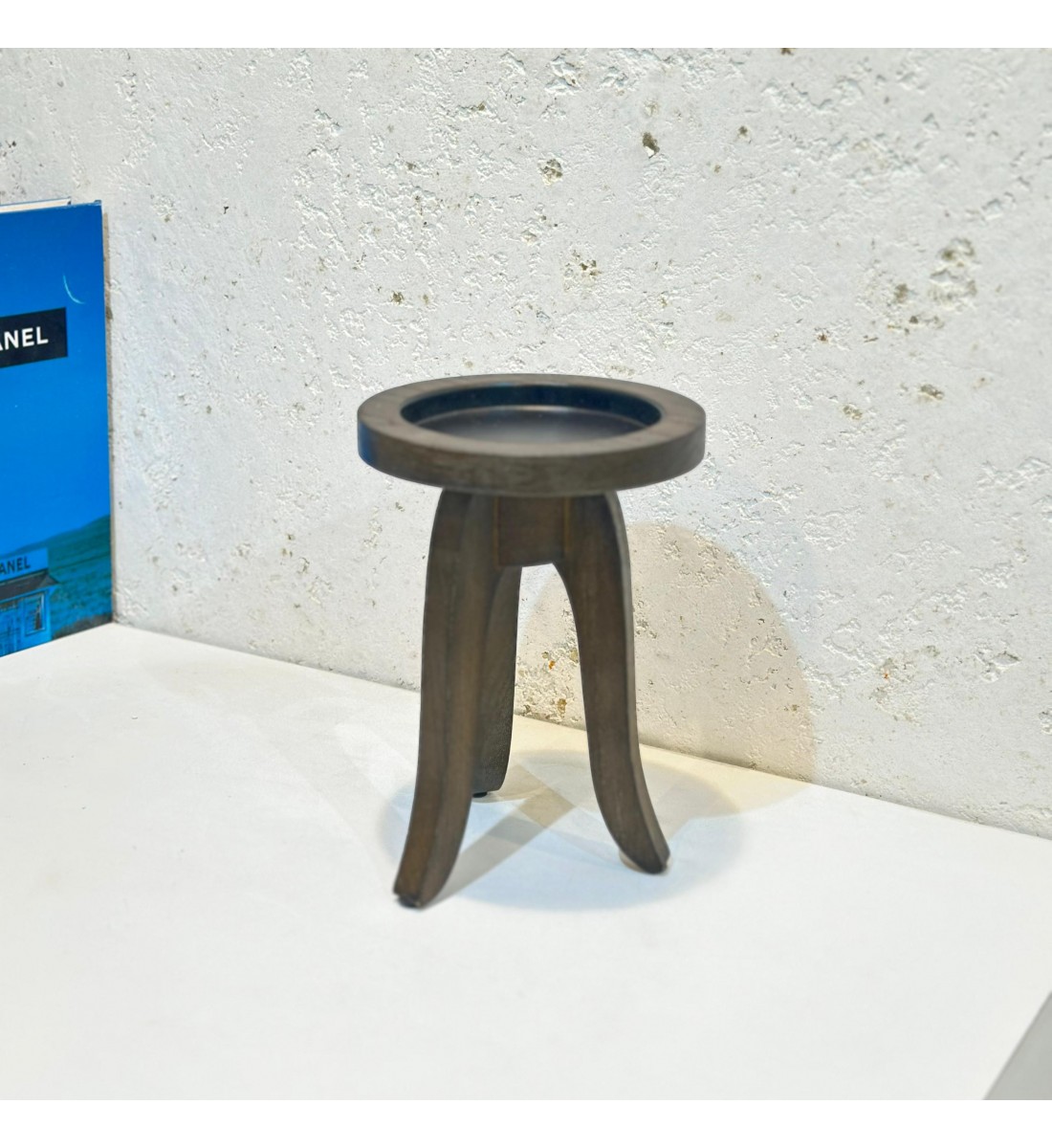 صحن تقديم من الخشب وقاعده خشب مقاس 13×13×18سم