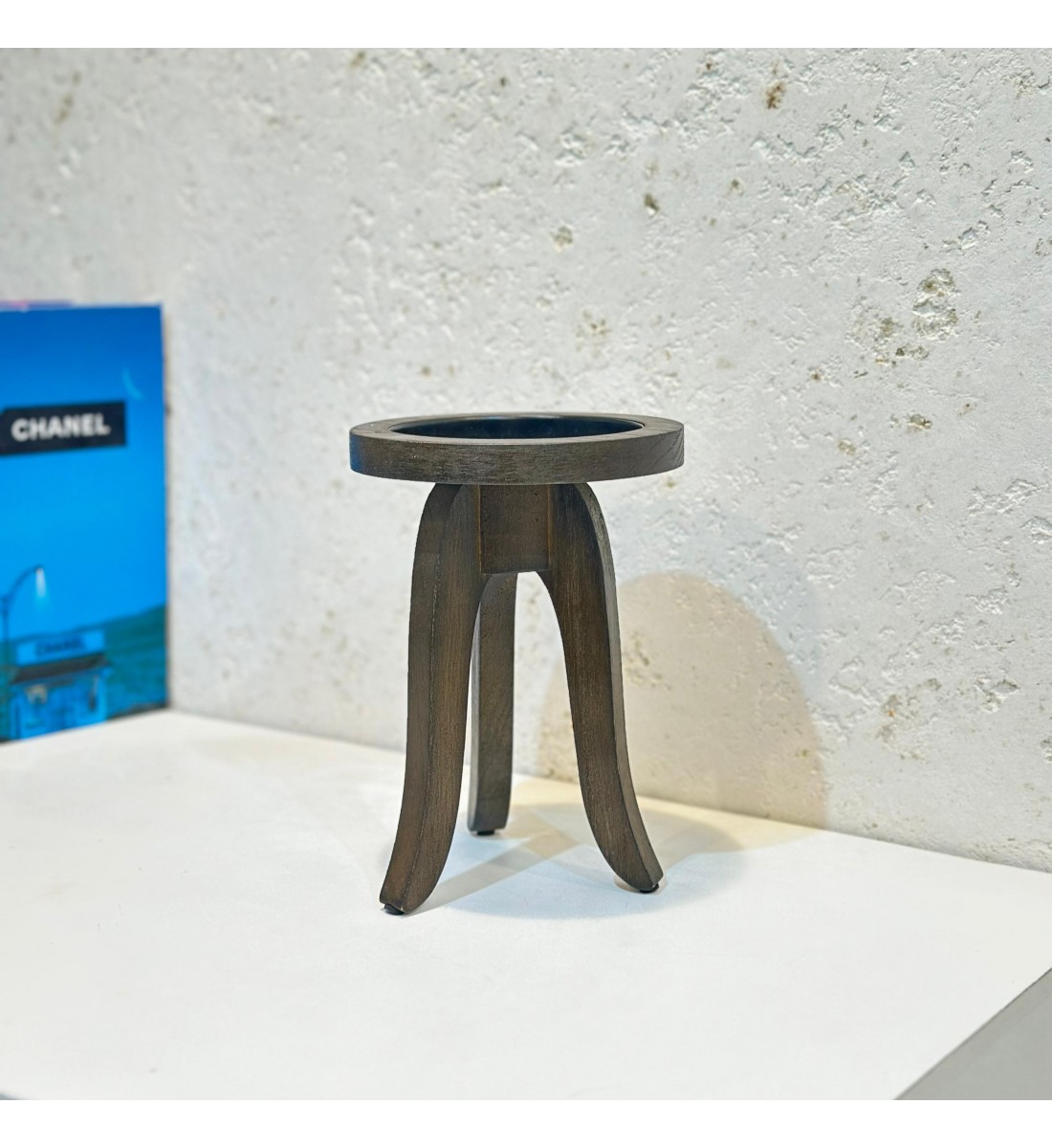 صحن تقديم من الخشب وقاعده خشب مقاس 13×13×18سم