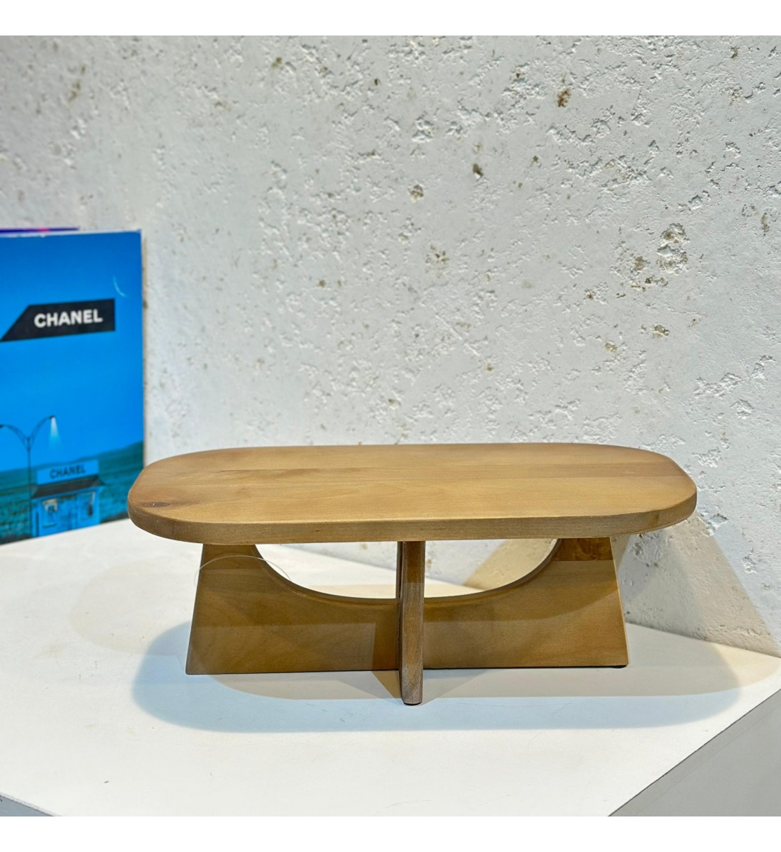 صينية تقديم  من الخشب وقاعده خشب مقاس 30×18×11سم 