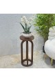 Handmade Side Table Round Wood Texture 25x25x54cm