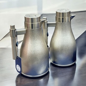 طقم ترمس اجوان فضي ذهبي  بلاستيك 2قطع 