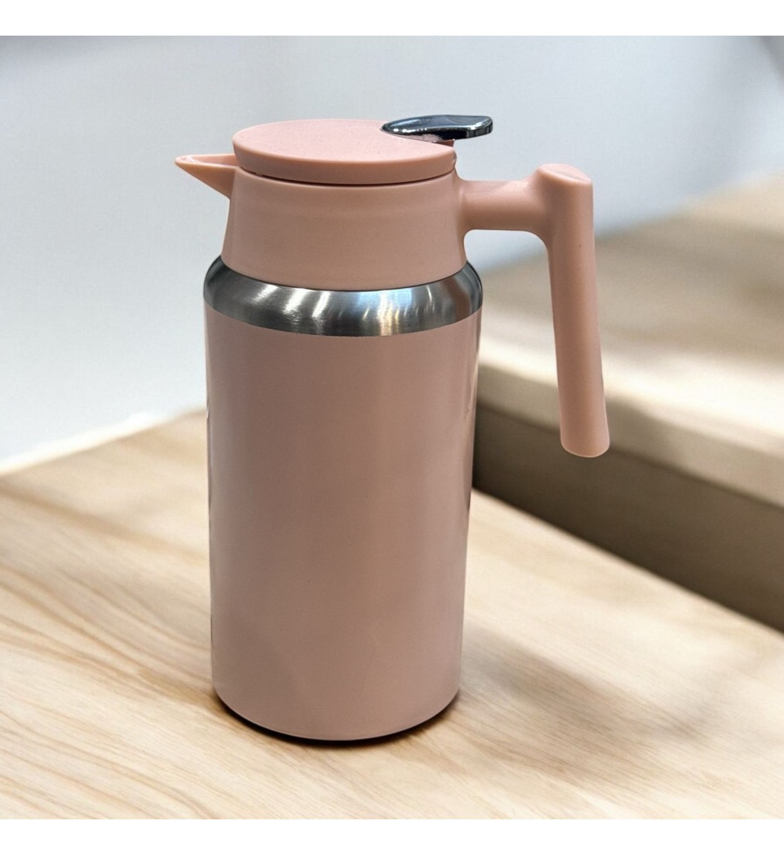 ترمس استيل وردي  سعة 1200 مل