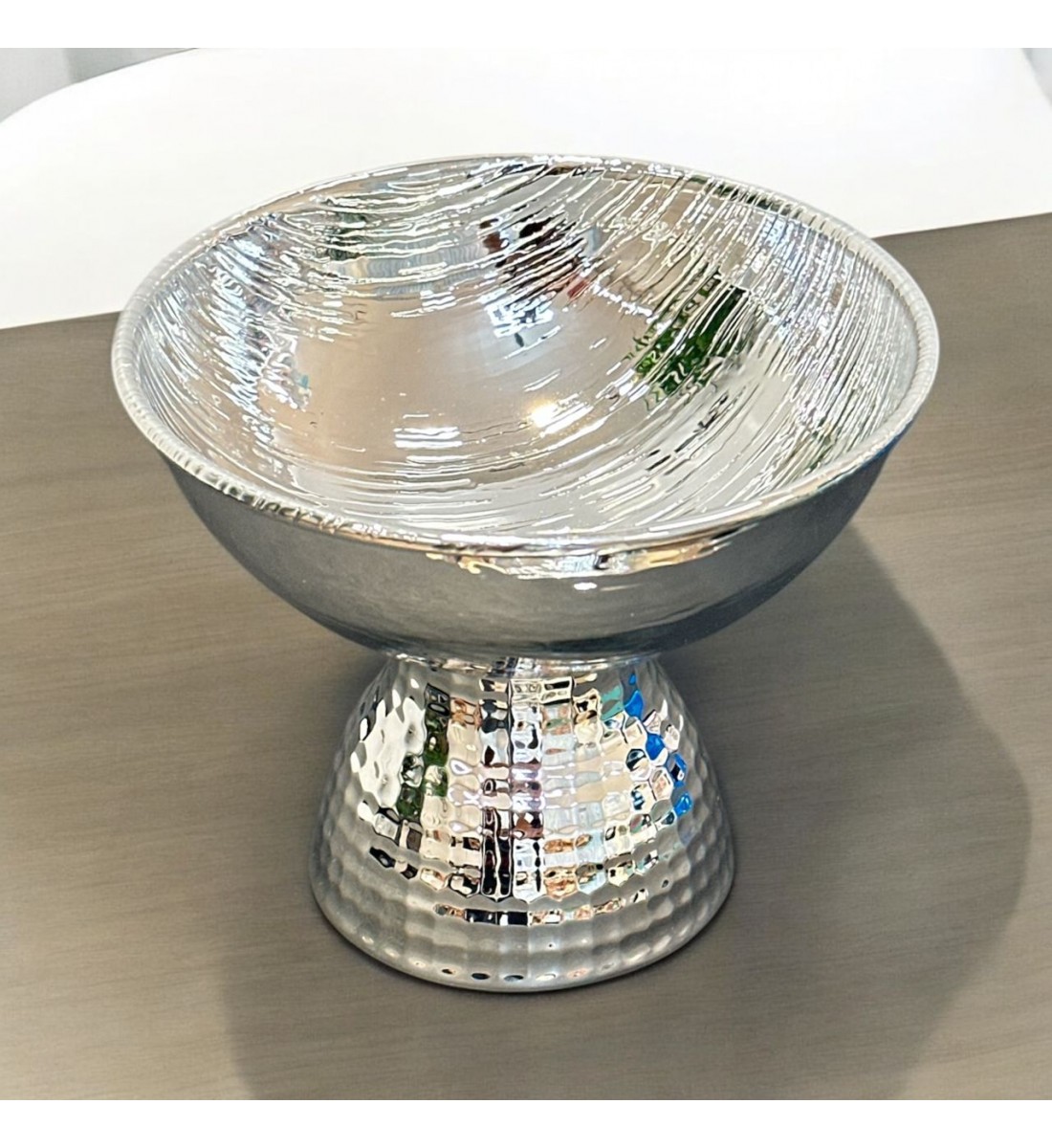 صحن تقديم بقاعدة استانلس استيل18×18×15سم صحن تقديم بقاعدة استانلس استيل18×18×15سم