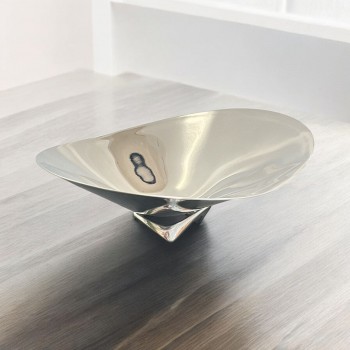 صينية تقديم استانلس استيل فضي 32×32×14سم 