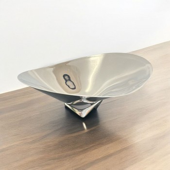 صينية تقديم استانلس استيل فضي 32×32×14سم 