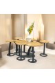 Oval Wooden Coffee Table Set
