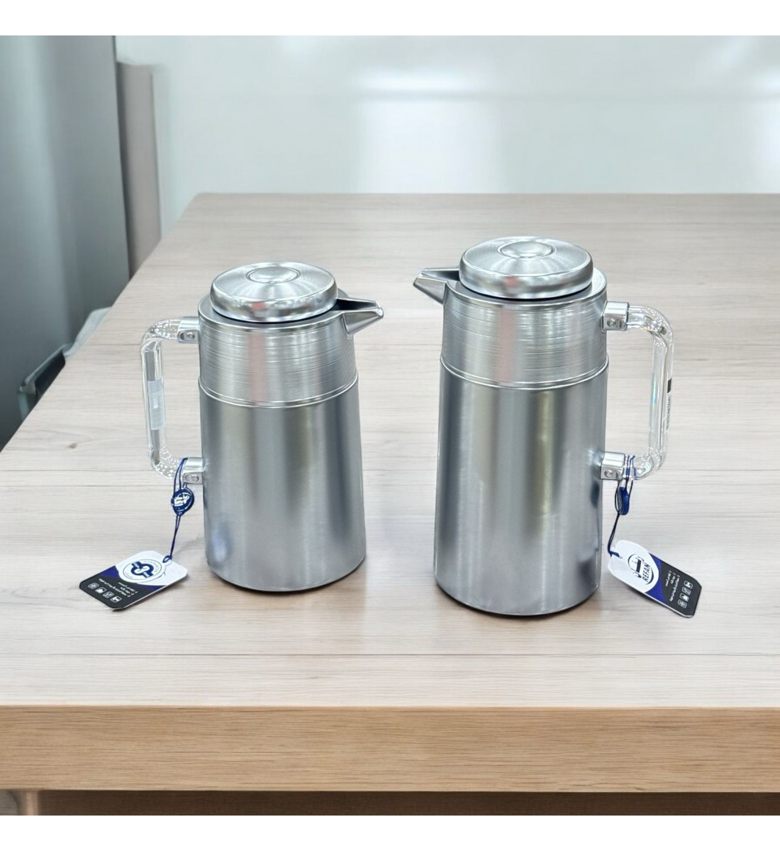 طقم ترمس شاي وقهوة  ريفان فضي 2قطع 