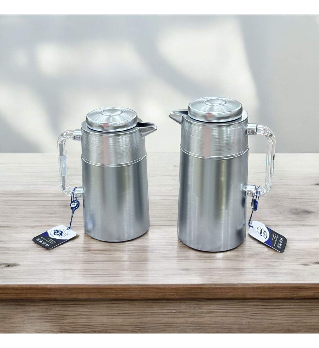 طقم ترمس شاي وقهوة  ريفان فضي 2قطع 